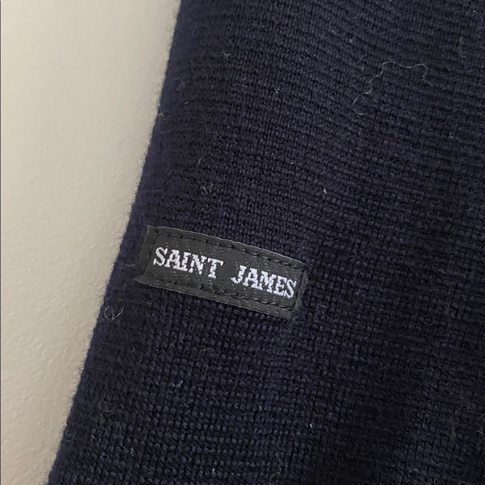 SOLD Saint James Atelier Wool Cardigan – Navy with Gold Button - Picture 12 of 14